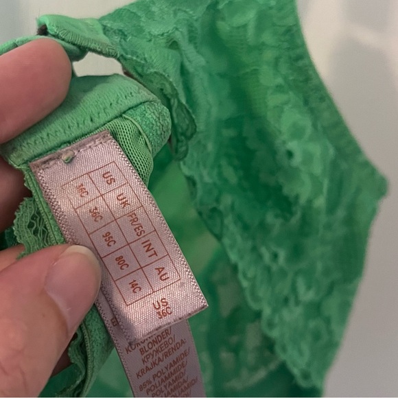 Savage x Fenty Green Lace Underwire Bra 36C - Picture 6 of 9